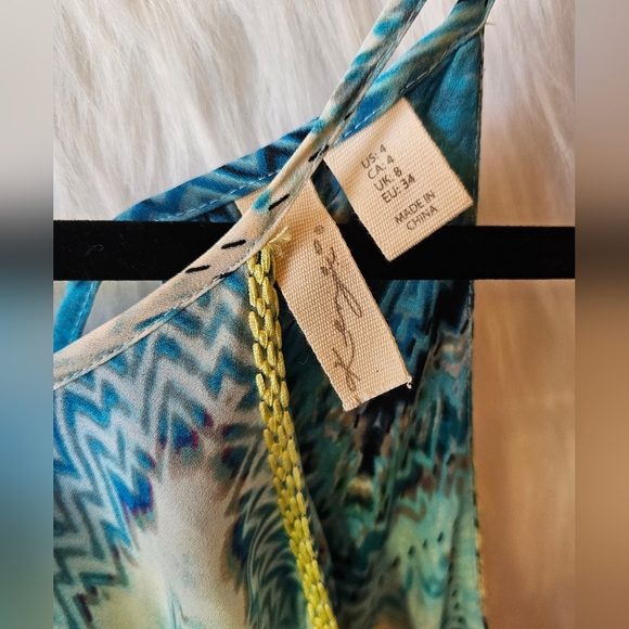 Kenzie *Rare* Aqua Geometric Chevron Maxi Dress - Picture 7 of 9